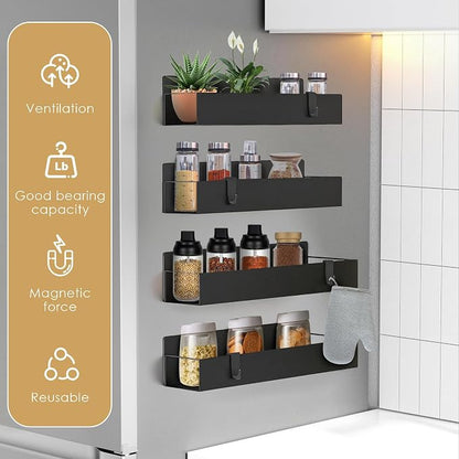 Cosy Family 4-Pack Strong Magnetic Metal Spice Rack Organizer - Image 3