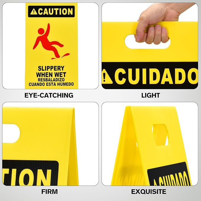 MATTHEW CLEANING 25'' Industrial Wet Floor Sign 3 Pack 2-Sided Durable - Image 3