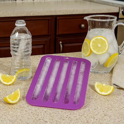 HIC Kitchen Silicone Water Bottle Ice Tray, Each Tray Makes 5 Long Ice Sticks - Image 2
