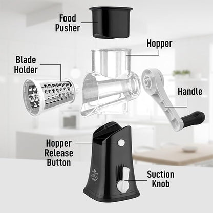 Zulay Kitchen Rotary Cheese Grater 5 Blade Cheese Shredder - Image 8