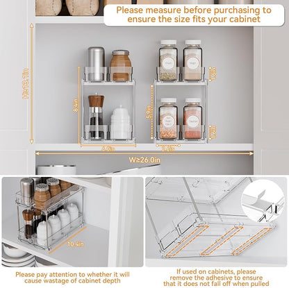 Yieach 2 Tier Sliding Spice Racks - Image 4