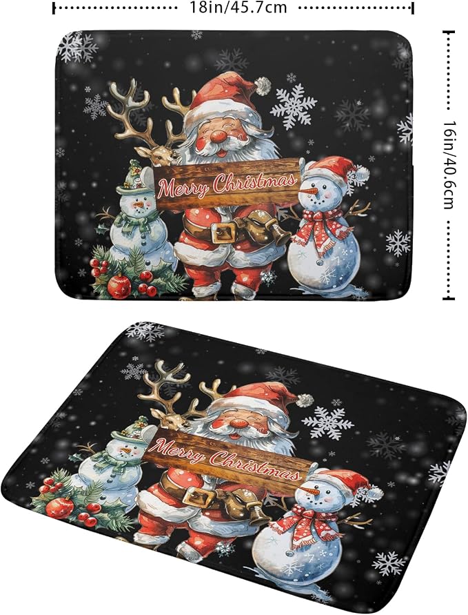 Christmas Santa Snowman Dish Drying Mats - Image 2