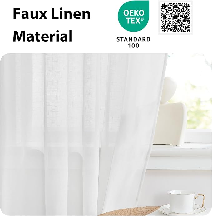 NICETOWN Faux Linen French Door Curtain - Image 5
