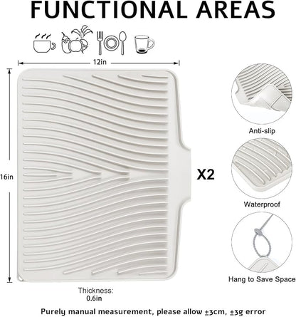 TIKNIK Silicone Dish Drying Mat, Stone Drying Mat - Image 2