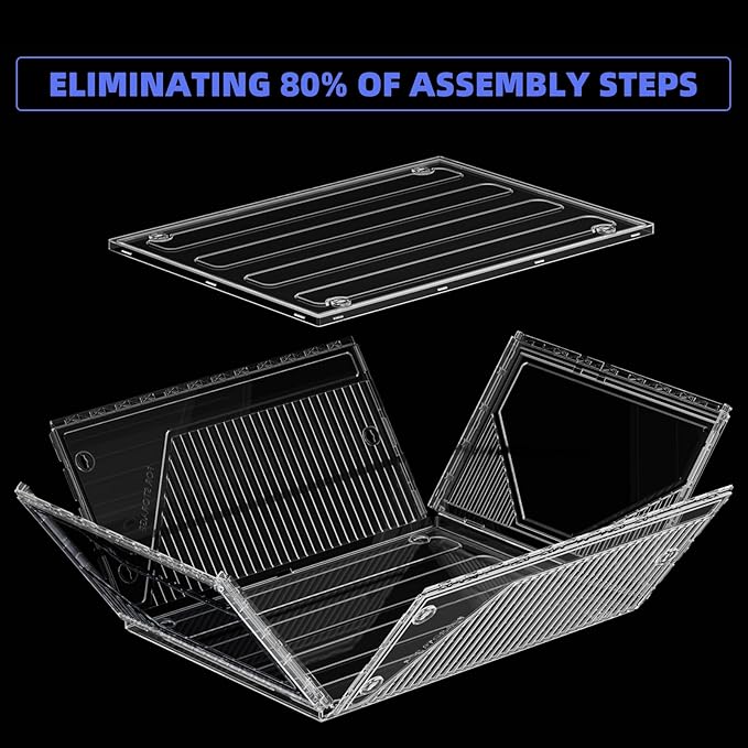 10 Pack Upgraded XX-Large Storage Organizer with Magnetic Door, New structure is more stable, Thicken & Sturdy Clear Stackable Interconnectable Shoe Box for Entryway, Closet, Under Bed