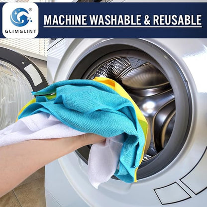GLIMGLINT Microfiber Cleaning Cloth, 12 Pack Cleaning Rags, Cleaning Towels - Image 6