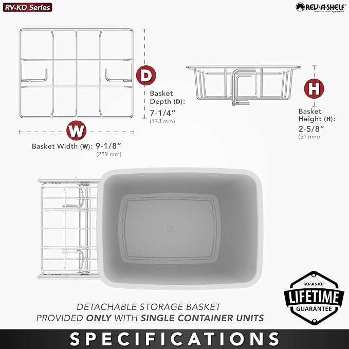 Rev-A-Shelf Pullout Trash Can for Kitchen Cabinets 35 Qt Garbage Waste - Image 4