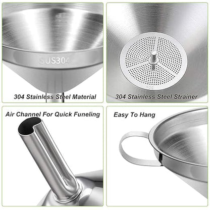 Stainless Steel Kitchen Funnel, 4.3-Inch Food Grade Metal Funnel - Image 4