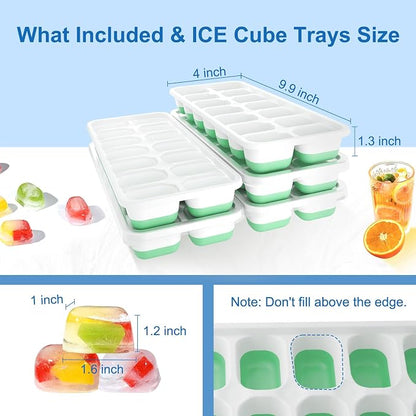 5 Pack 70 Cube Silicone Ice Cube Trays - Image 7