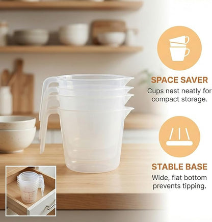 16 Pcs 2 Cup Capacity Plastic Measuring Cup, 16 Oz/500 ml Clear Graduated - Image 5