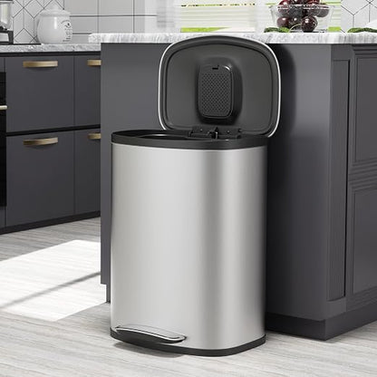 13 Gallon Stainless Steel Foot Pedal Large Trash Can - Image 8