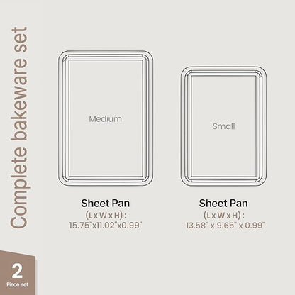 Diamond Bottom Cookie Sheet Set of 2, Nonstick White Marble Carbon Steel Baking - Image 2