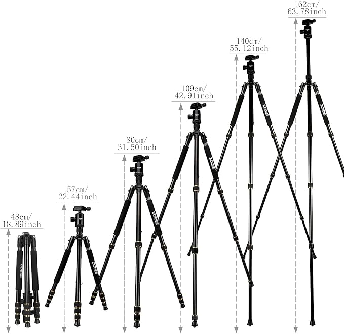 ZOMEI Z688 Travel Camera Tripod Aluminum Alloy Portable Monopod with Ball Head ann Carrying Bag for Canon Nikon Sony DSLR Camera