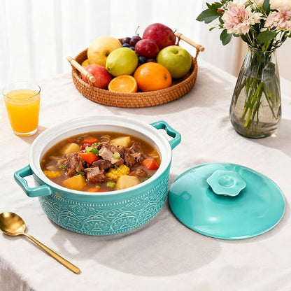 Elsjoy 2 Quart Round Ceramic Casserole Dish - Image 7