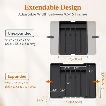 Lifewit Silverware Drawer Organizer, Expandable Utensil Tray - Image 4