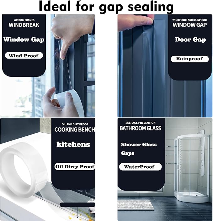 Transparent Window Weather Sealing Tape 2 Inch x 66 FT Weather Stripping - Image 3