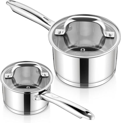 E-far Stainless Steel Saucepan - 2QT & 3QT by E-far