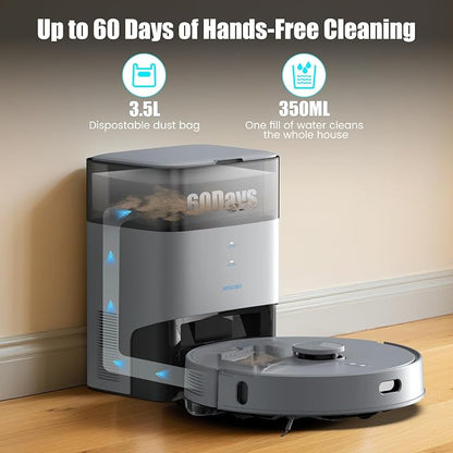 AIRROBO T25+ Robot Vacuum and Mop Combo, 5500Pa Suction, Pet Area Smart Boost - Image 2