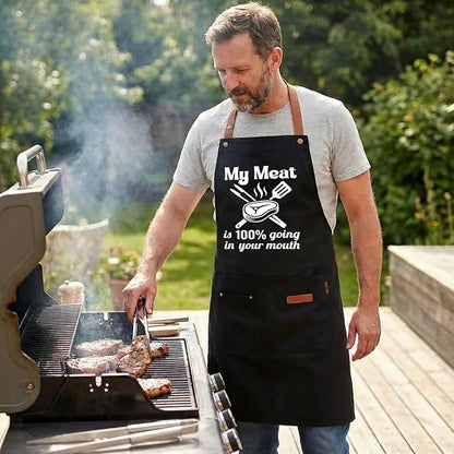 My Meat is 100% Going in Your Mouth Sign Apron - Image 7