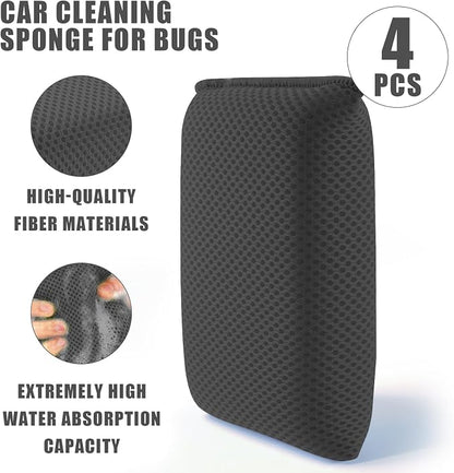 4 PCS Bug Scrubber Sponge Car, Bug Remover Wash Sponge，Car Cleaning Sponge - Image 4