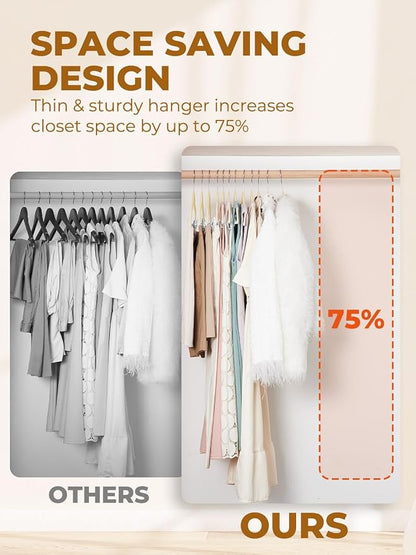 HOUSE DAY Velvet Skirt Hangers 24 Pack, Space Saving Slim Shorts Hanger - Image 5