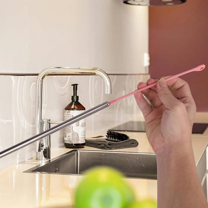 2pcs Silicone Straw Cleaner Brush, 9.5in Extra Long Reusable Straw Brush - Image 5