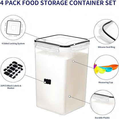 2 Pieces 6.5L / 220 oz Large Food Storage Containers, BPA Free Plastic Airtight - Image 3
