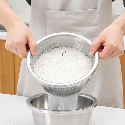 304 Stainless Steel Microporous Colander, 2QT Large Capacity - Image 5