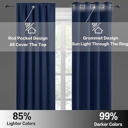 RYB HOME Blackout Curtains Small Window Decor Light Block Thermal Insulated - Image 5