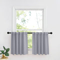 RYB HOME Small Window Curtains - Blackout Insualting Privacy Curtains for Kids Bedroom Kitchen Bathroom Basement Cafe Cabinet Tiers Drapes, 34 Width x 30 Length, 2 Panels, Silver Grey