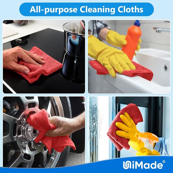 Shop Towel Rag, 200 Pack Reusable Rags Bulk Microfiber Cleaning Cloth Lint Free - Image 7