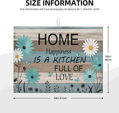 Rustic Wood Dish Drying Mats for Kitchen Counter, Large 18"x24" Dish Mats for - Image 3