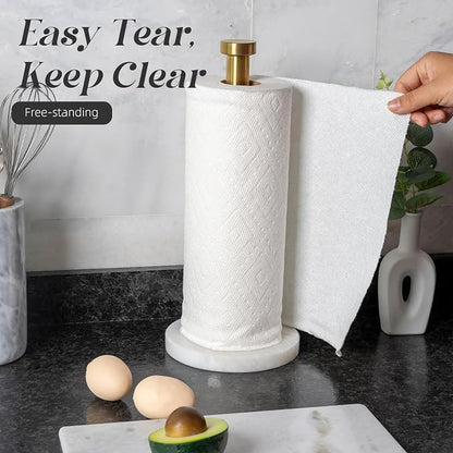 Koville African Genuine Marble Paper Towel Holder Countertop, - Image 7
