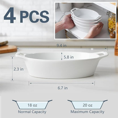 ONEMORE Oval Au Gratin Baking Dish, 20 oz Small Casserole Dishes - Image 2