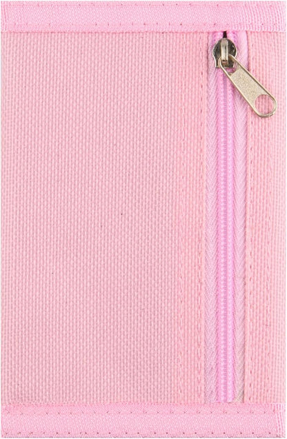 NEICY RFID Blocking Canvas Wallet for Men and Women - Camo Trifold Outdoor Sports Wallets with Magic Sticker for Teen Kids (Pink)