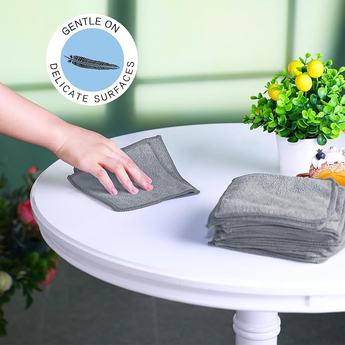 Tanlade Microfiber Cleaning Cloth 6"x6" Cleaning Rags Reasonable Kitchen Towels - Image 4