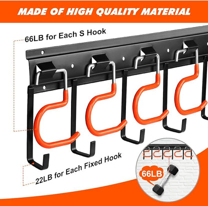 17'' All Metal Garden Tool Organizer Adjustable Garage Tool Organizer Wall - Image 3