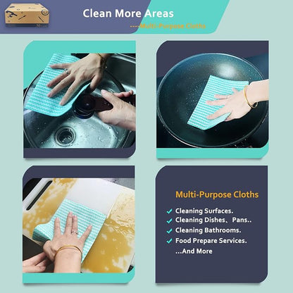 Heavy Duty Reusable Cleaning Cloths 100 Count Food Service Wipes Dishcloths - Image 9