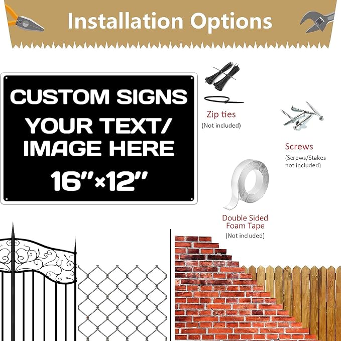 custom signs personalized, Aluminum Weatherproof Metal Sign, hazard sign - Image 5