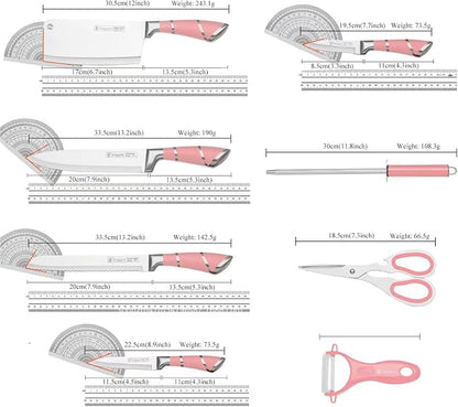 Kitchen Knife Set, 9-Piece Red Kitchen Knife Set - Image 7