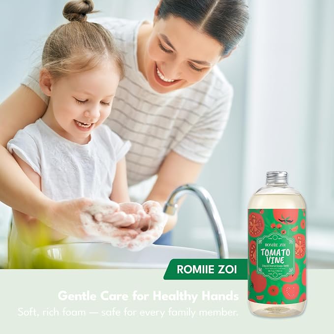 ROMIIE ZOI LIquid Hand Soap Refills Gift Set – Tomato Vine Scent – 3 x 26 Fl Oz - Image 6
