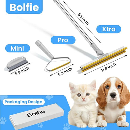 3 in 1 Carpet Rake for Pet Hair Removal, Tool Set of 3, 55” Long Handle Carpet - Image 3