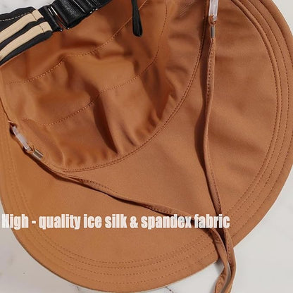 Sun Hats for Womens Wide Brim UV Protection Fishing Hats Packable Reversible Hollow Top Hat with Ponytail Beach Travel Hats