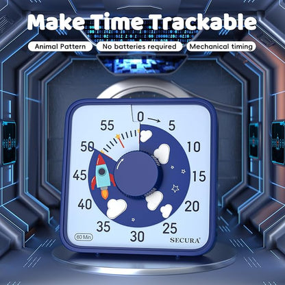 Secura 7.5-Inch Rocket Pattern Visual Timer - Image 2