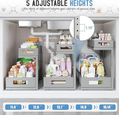 1 Pack 19IN Depth Under Sink Storage Organizer, Large 2-Tier Elegant Mesh Pull - Image 4