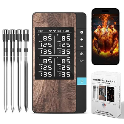 Wireless Meat Thermometer-Multi Sensors Digital Food Thermometer by PRAVETTE
