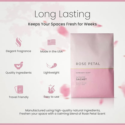 Expressive Scented Fresh Scent Pouches – Perfect Rose Petal Air Freshener – - Image 3
