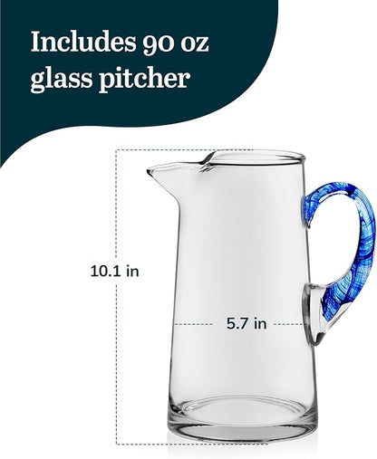 Libbey Cabos Large Glass Pitcher, 90 Oz Handcrafted Glass Water Pitcher - Image 3