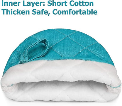 Short Oven Mitts, Heat Resistant 500°F, Silicone Grip Kitchen Gloves, Non-Slip - Image 4