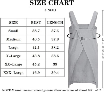 VLZUFE Cotton Linen Apron for women Cross Back Apron Pinafore Dress for Baking - Image 5